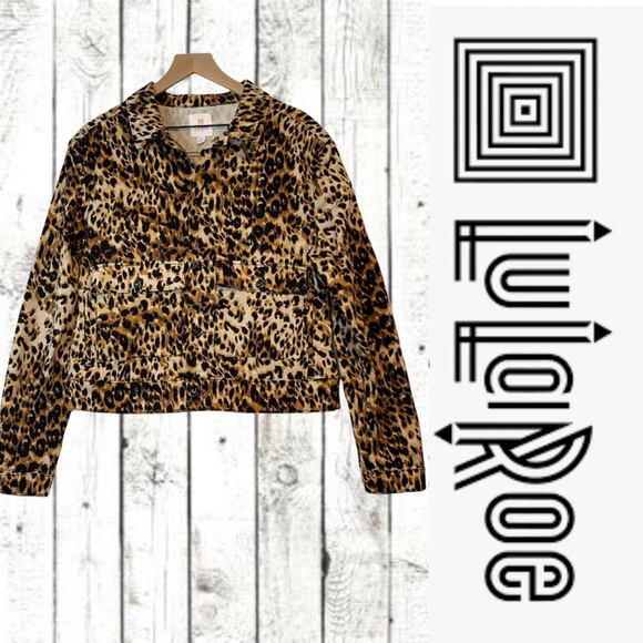 LuLaRoe Jackets & Blazers - LuLaRoe Women’s Size XL Denim Jacket Animal Print